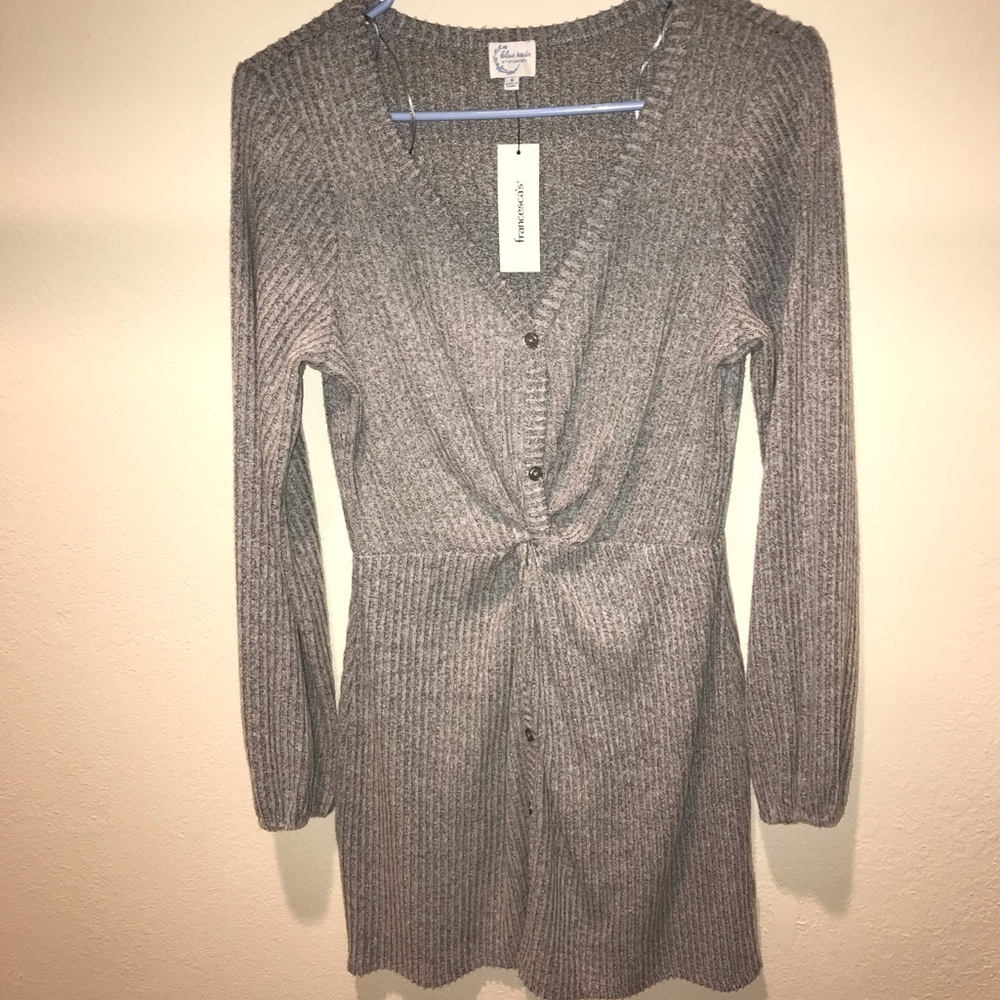 Gray Ribbed Dress